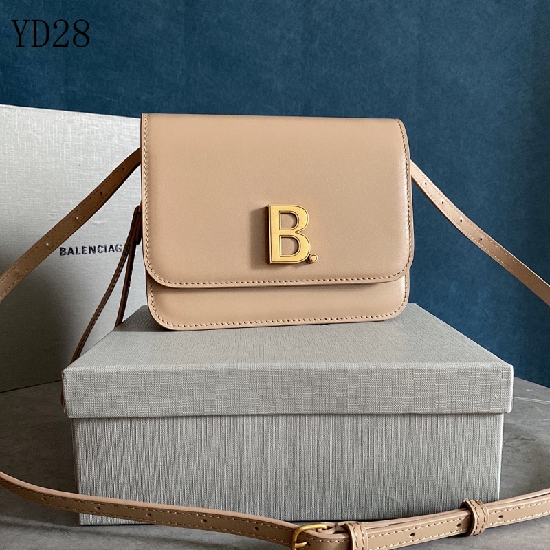 Balensiaga YD28 Tofu Bag Cream Beige Box Clutch