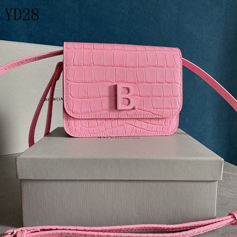 Balensiaga YD28 Crocodile-Embossed Box Bag