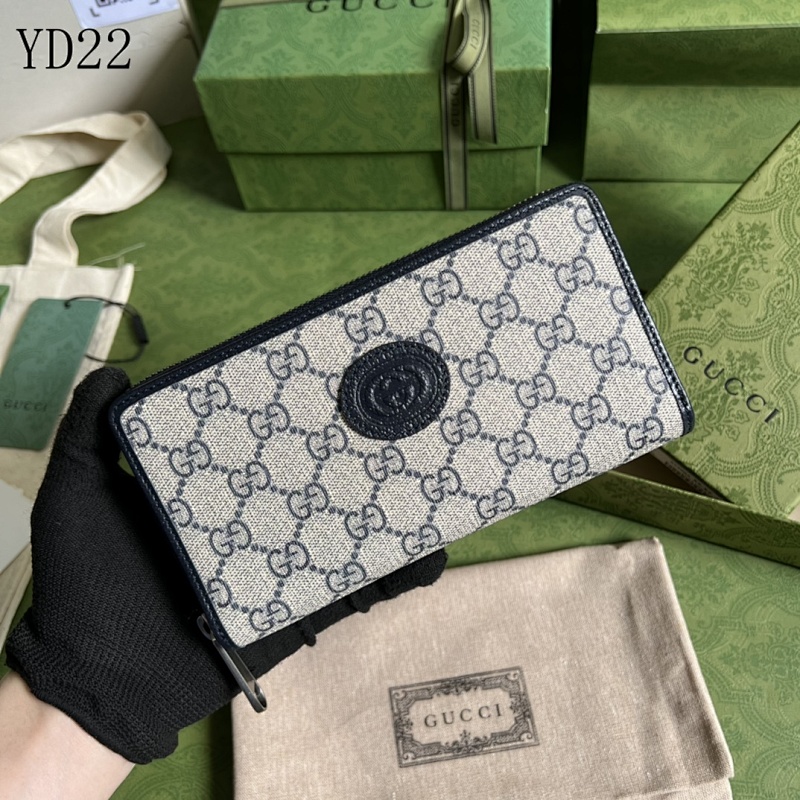 Gucc1 673003 Blue GG Supreme Long Wallet