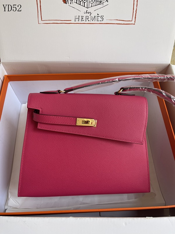 Hermès YD52 Double-Face Kelly 20CM Pink