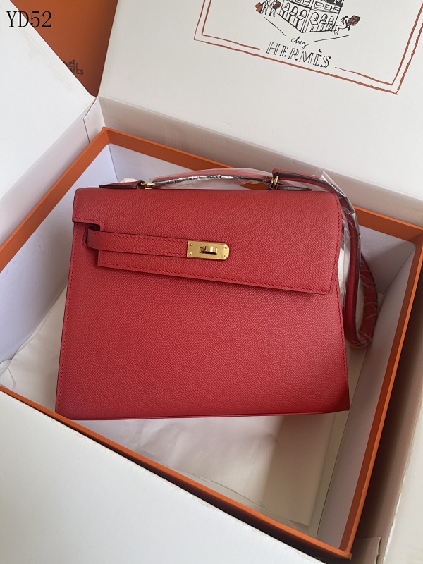 Hermès YD52 Double-Face Kelly 20CM Red