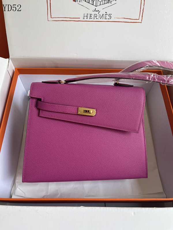 cover-120248456 Hermès YD52 Double-Face Kelly 20CM Orchid Pink