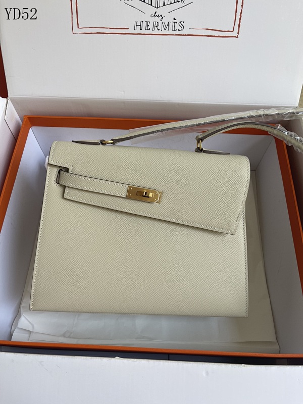 Hermès YD52 Double-sided Kelly 20CM Milk White
