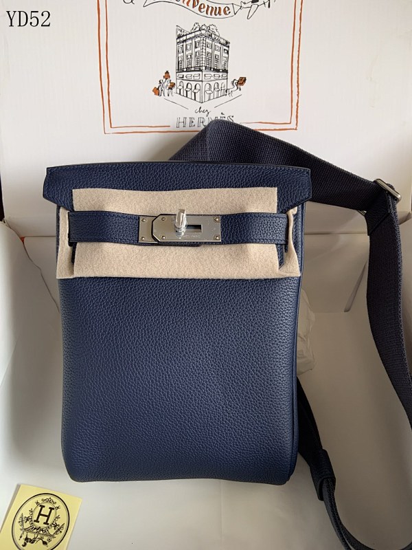 Hermès HAC A DOS YD52 160 Navy Blue Calfskin Crossbody Bag