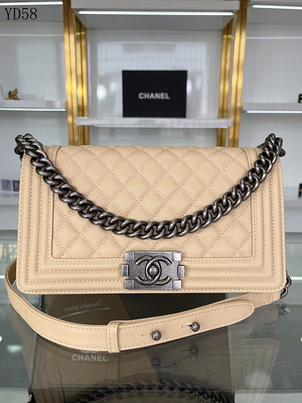 CHANELL YD5858 Quilted Caviar Leather Flap Bag