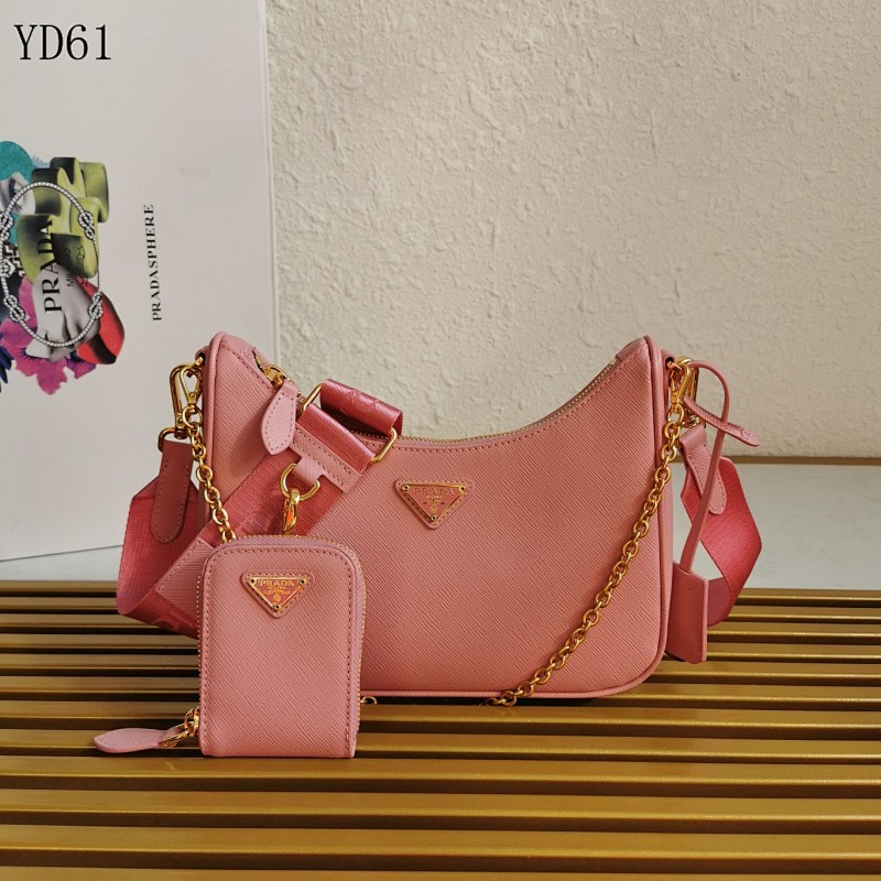 cover-125247857 Pr4da YD61 Hobo Crossbody Bag with Detachable Chain and Saffiano Leather