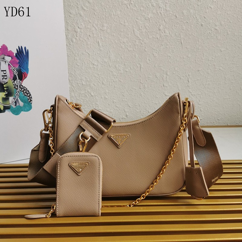Pr4da YD61 Saffiano Leather Crossbody Bag with Wallet