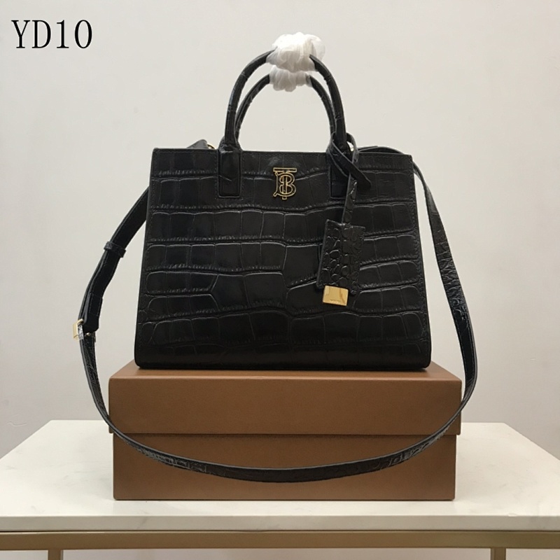 Burberyy YD1065 Crocodile-Embossed Tote Bag