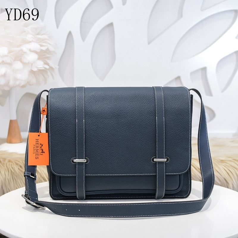 Hermez YD69 Dark Blue Calfskin Crossbody Bag