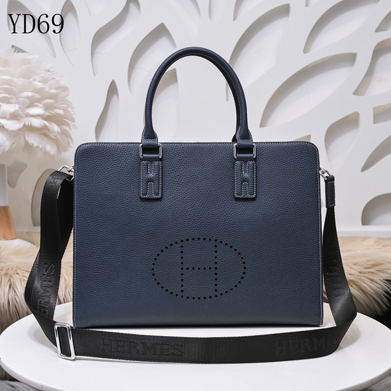 Hermès YD6958 Men's Briefcase with Hand-Stitched Craftsmanship