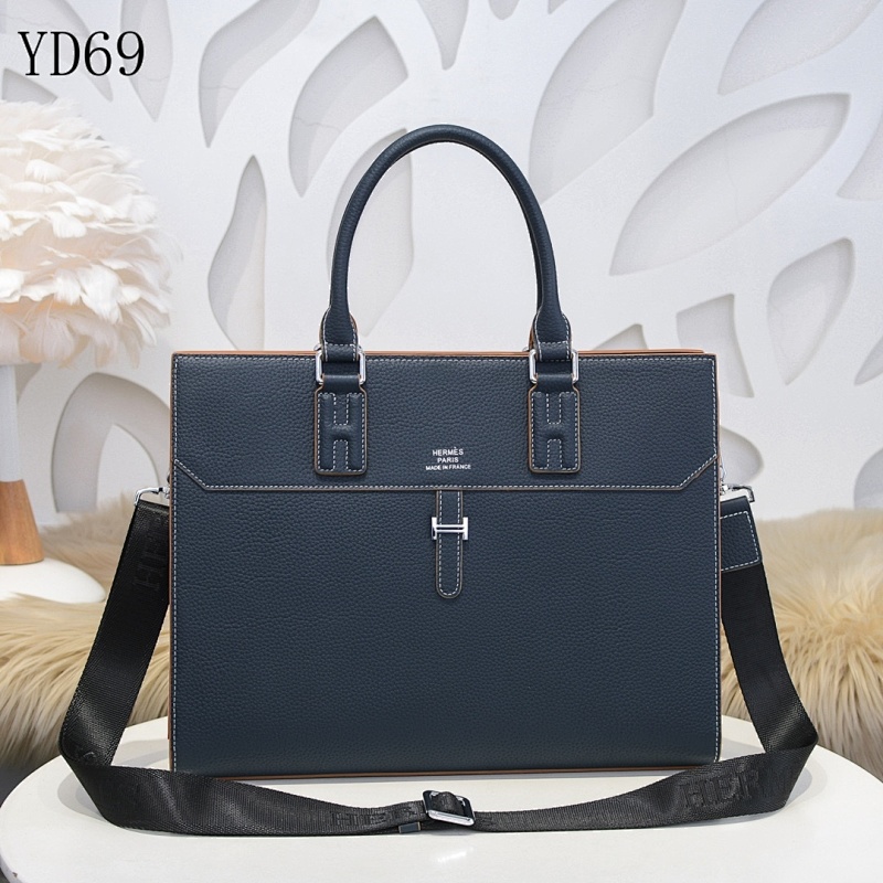 Hermez YD6958 Men's Briefcase with Hand-Stitched Leather