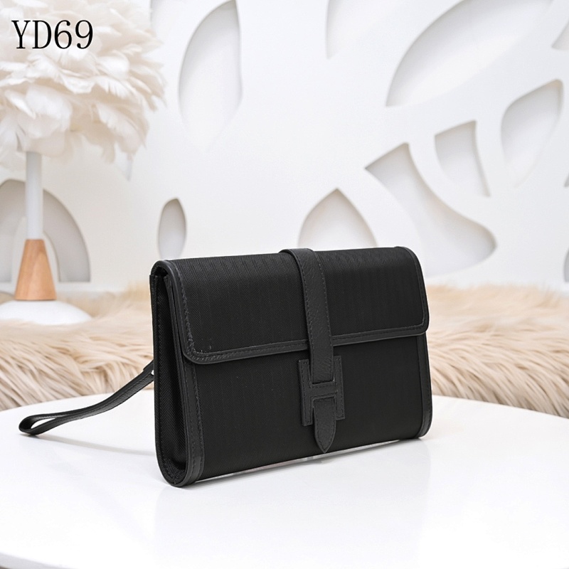 Hermez YD6930 Men's Clutch Bag with Waterproof Fabric and Calfskin Trim
