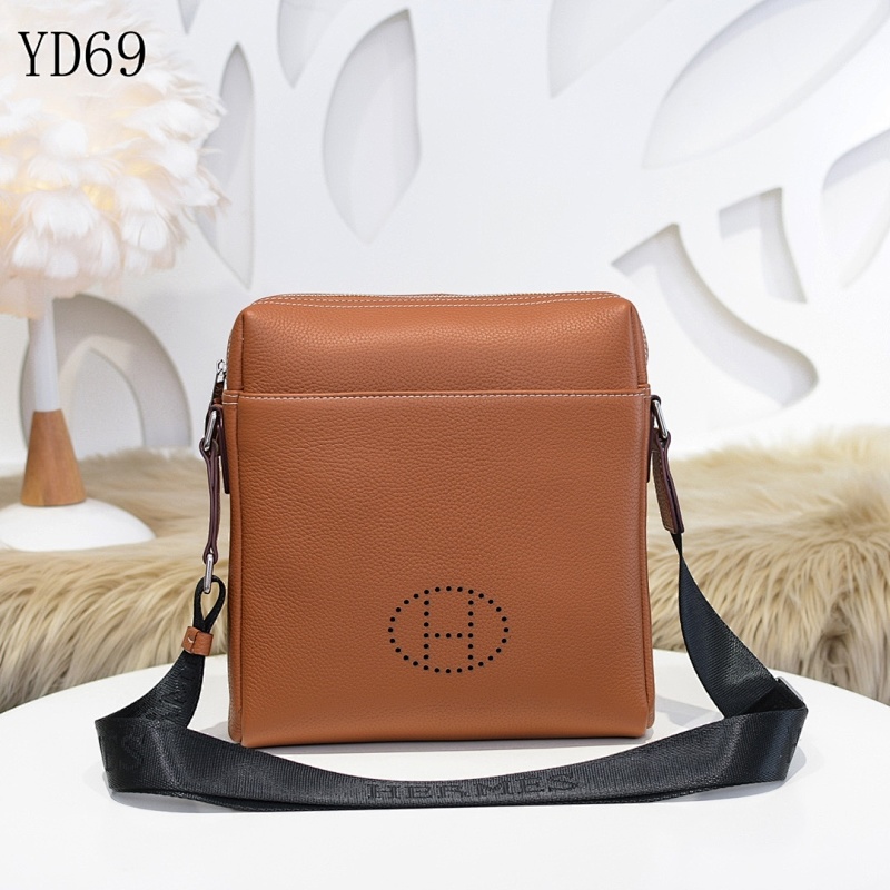 Hermez YD6944 Men's Crossbody Bag with Hand-Stitched Leather