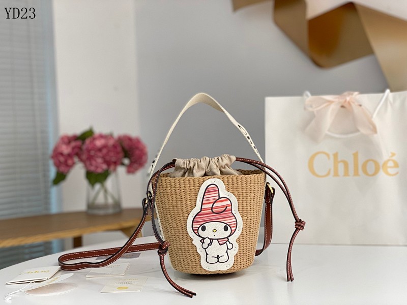 Chl0e 6865# My Melody Woven Bucket Bag