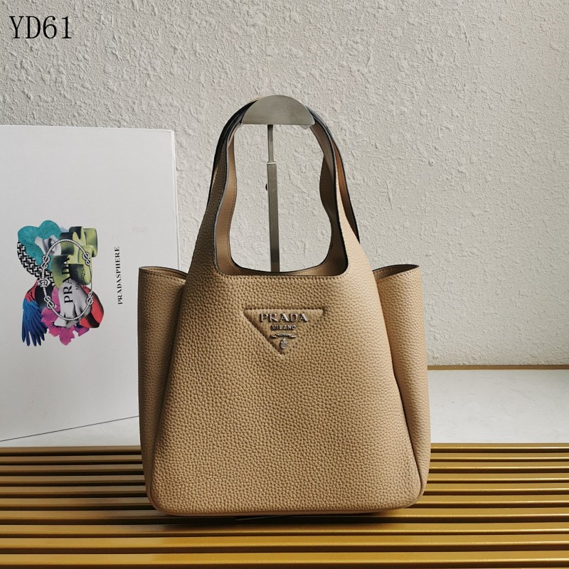 cover-131509089 Pr4da YD61 Tote Bag in Tan Calfskin Leather