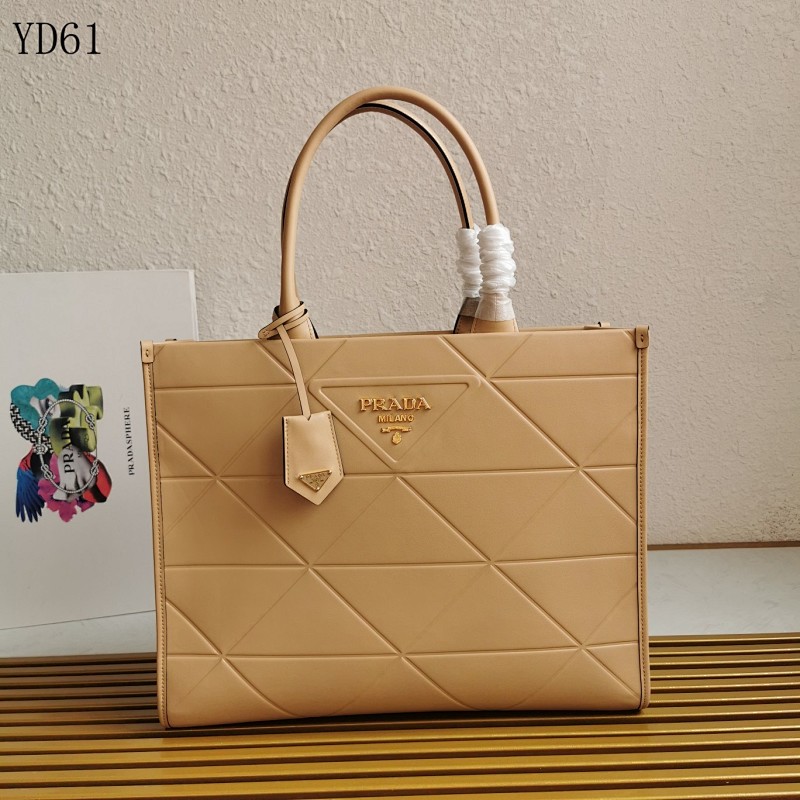 PRADA YD6187 Large Quilted Tote Bag