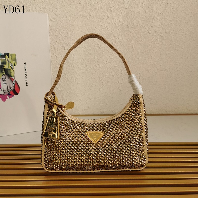 PRA/D YD6150 Sparkling Crystal Hobo Bag