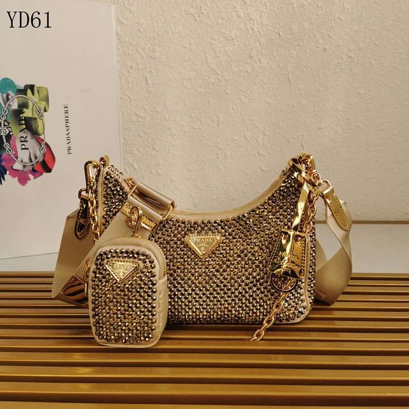 Pr4da YD6175 Re-Edition 2005 Mini Bag with Crystal Embellishments