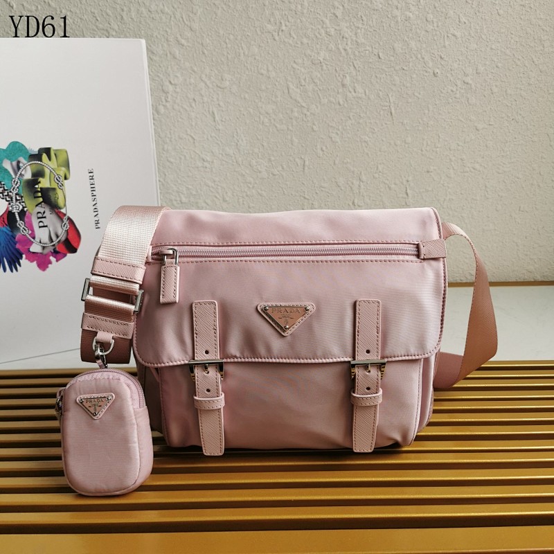 cover-131509580 Pr4da YD6156 Pink Nylon Crossbody Bag