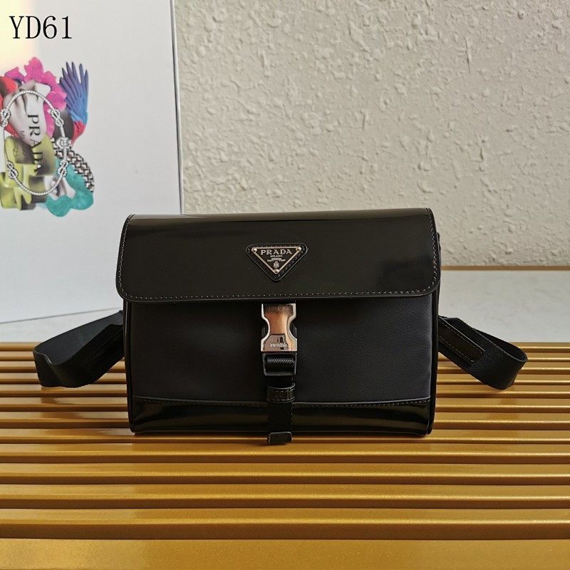 PRA/D YD6146 Modern Crossbody Bag with Re-Nylon & Leather Details