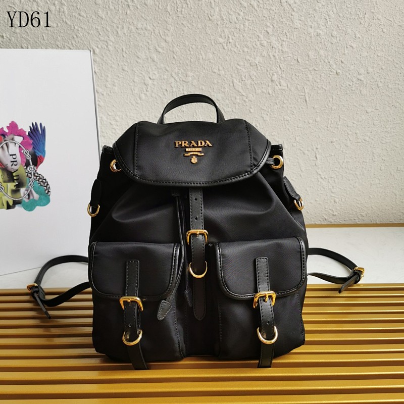 Pr4da 1BZ677A Nylon Backpack with Saffiano Leather Trim