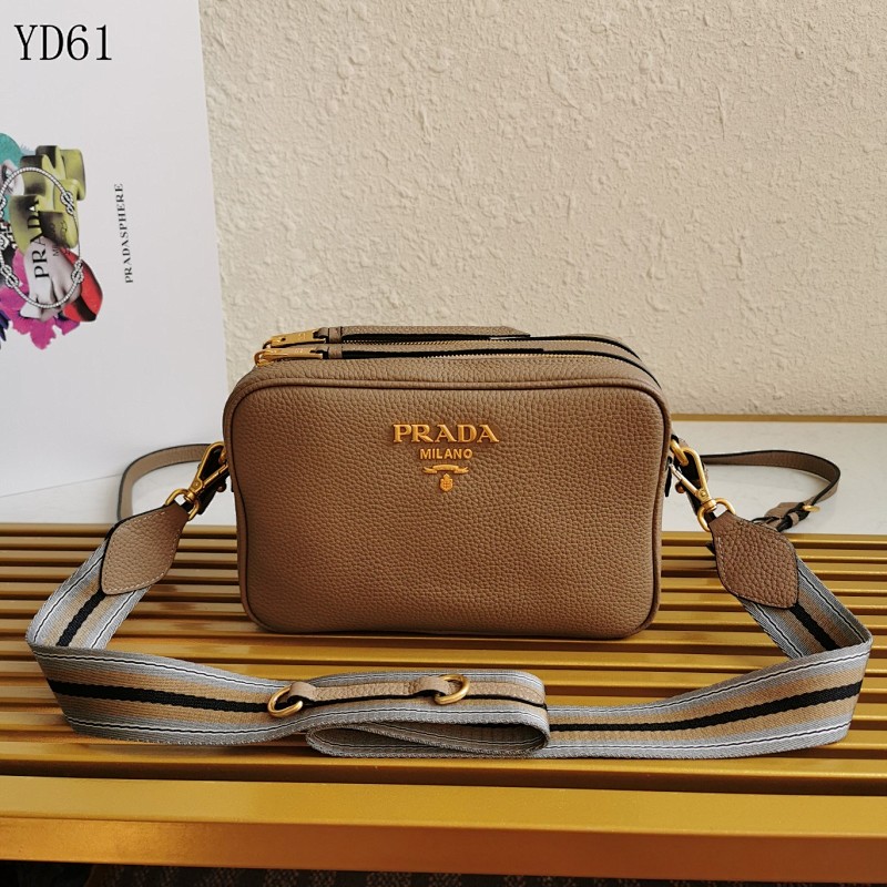 Pr4da YD6178 Crossbody Bag in Tan Saffiano Leather