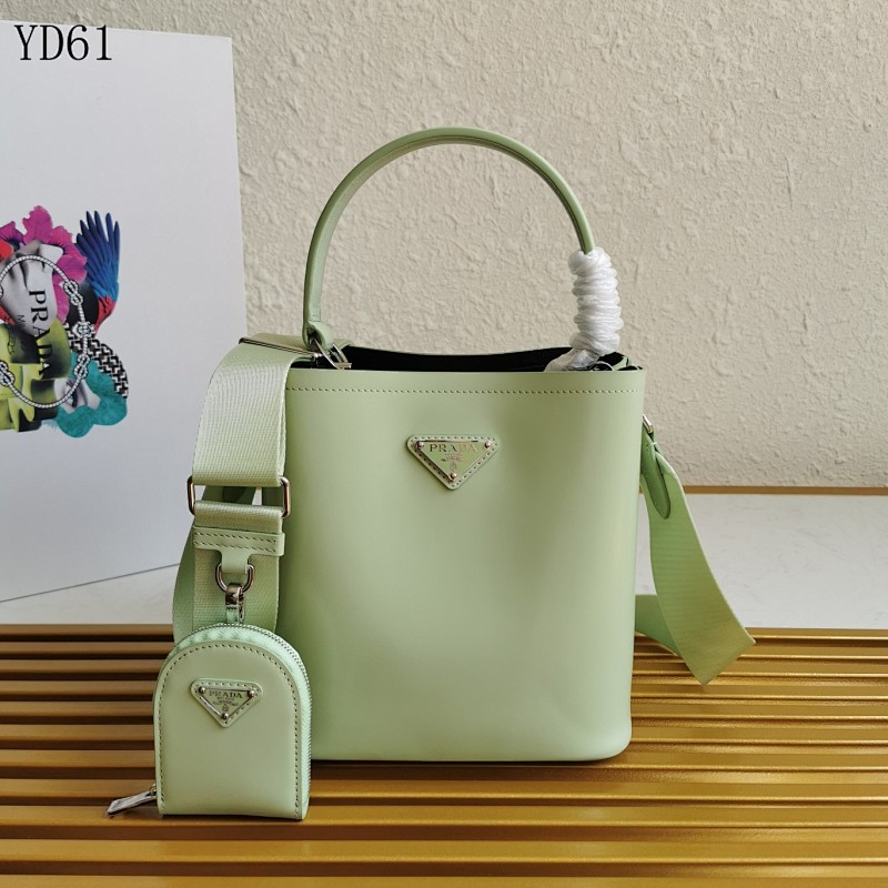 Pr4da 1BA319 Mini Glossy Bucket Bag
