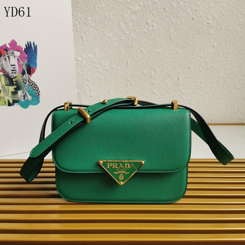PRA/D YD61 Green Structured Crossbody Bag
