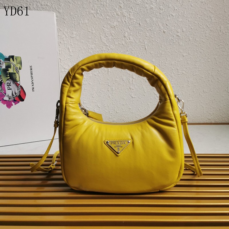 PRADA YD61 Mini Hobo Bag in Soft Lamb Leather