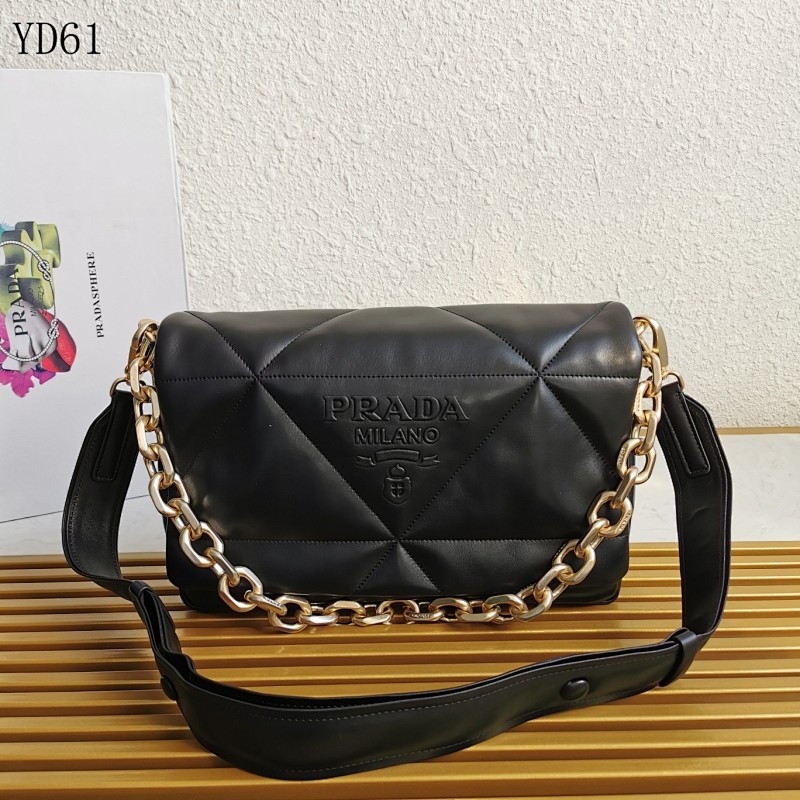 PRADA YD61 Quilted Leather Shoulder Bag