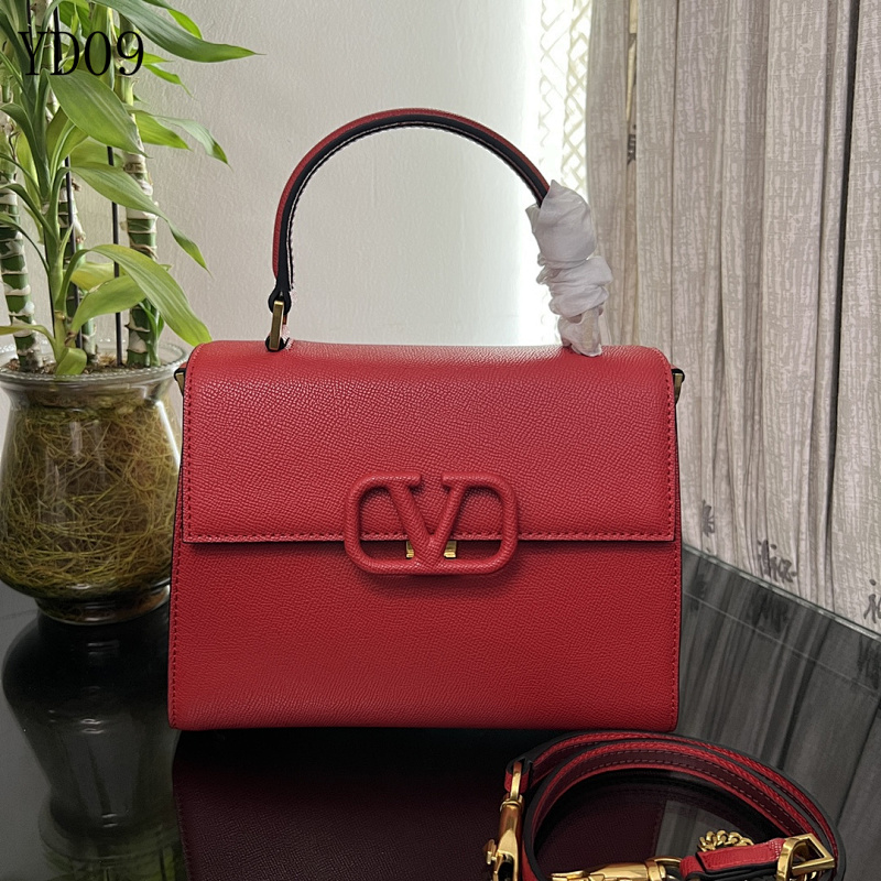 Valentiino YD0965 Medium Tote Bag Red Saffiano Leather
