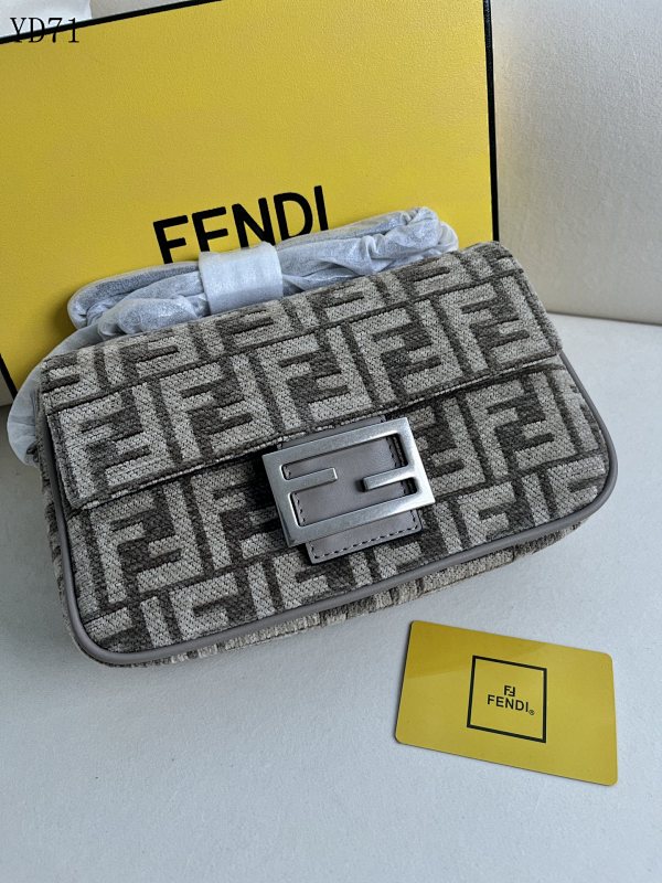 FENDI YD7168 Iconic Baguette Medium Chain Bag