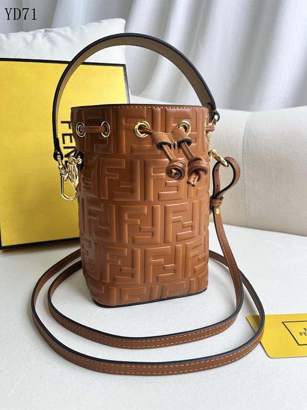 F3ndii YD7158 Embossed Logo Bucket Bag