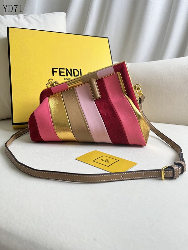 F3ndii YD7175 Mini Striped Velvet Clutch Bag