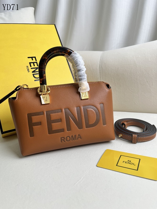 F3ndii 8BS067 Logo Embossed Top-Handle Bag