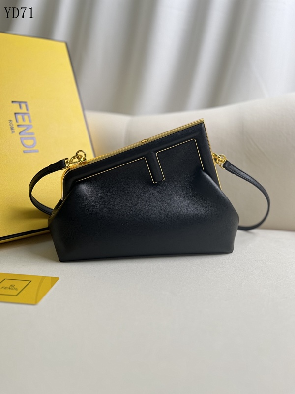 cover-133950992 F3ndii YD7170 Black Leather Tote Bag with Gold Hardware
