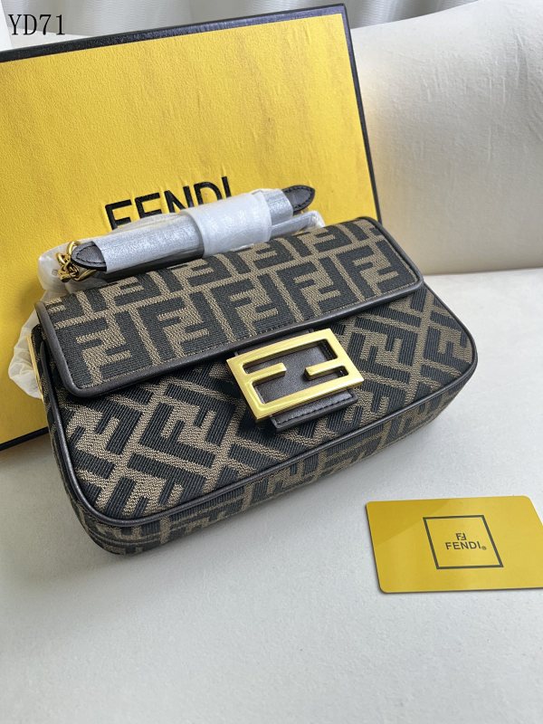 F3ndii Baguette Medium Chain Bag FF Monogram Canvas