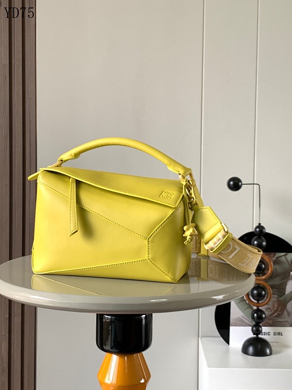 L03wee Puzzle Bag YD7585 Yellow Leather Handbag