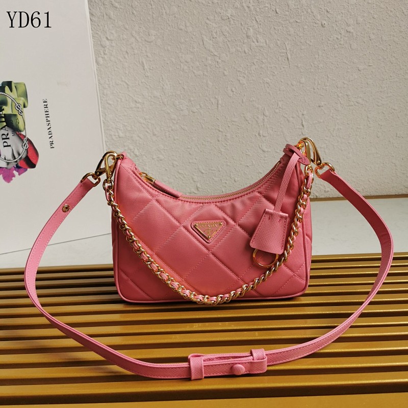 PRA/D YD61 Quilted Pink Crossbody Bag