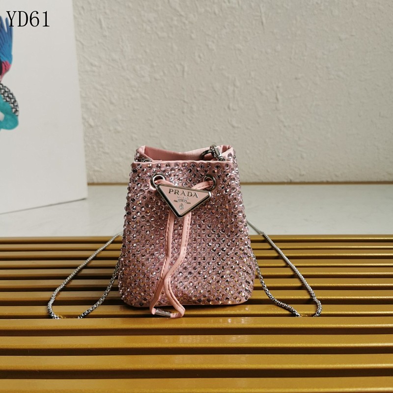 Pr4da YD6150 Mini Crystal Bucket Bag