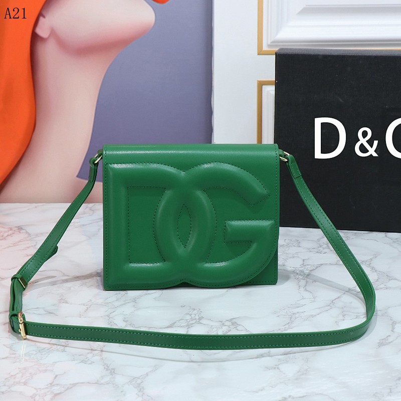 D&G DG YD2143 Green Leather Crossbody Bag
