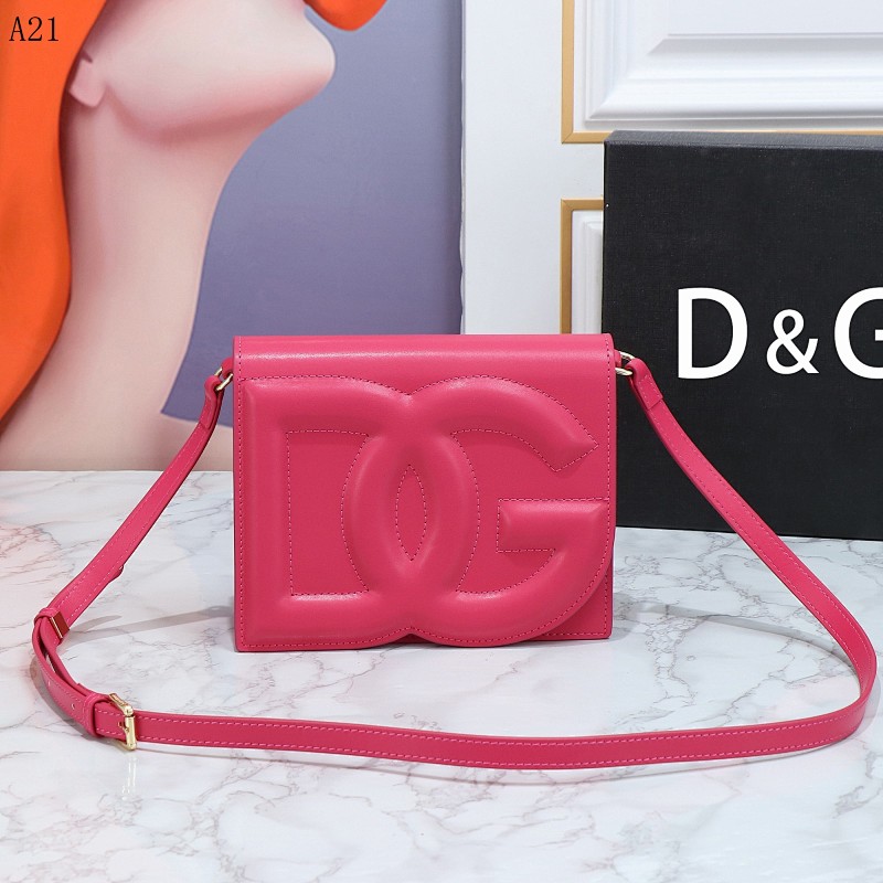 Dolce & Gabbana YD2143 Pink Leather Shoulder Bag