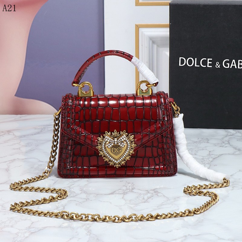 Dolce & Gabbana D16596 Crocodile-Embossed Shoulder Bag