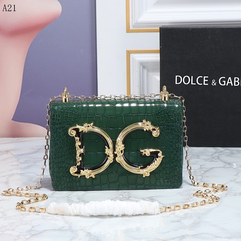 Dolce & Gabbana DG YD2140 Crocodile-Embossed Clutch Bag