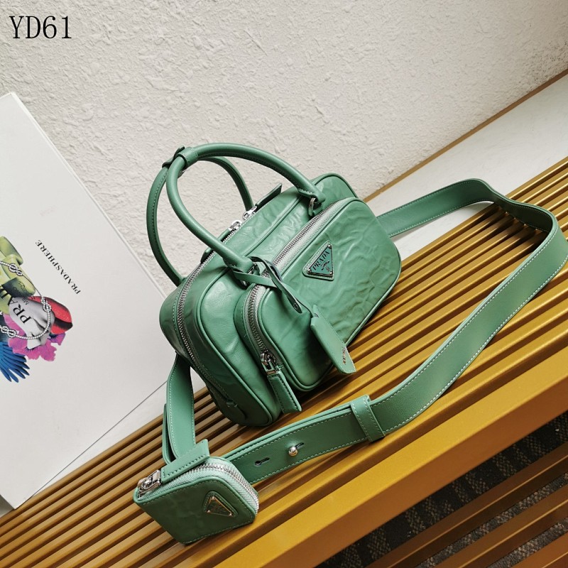 Pr4da YD61 Green Leather Handbag