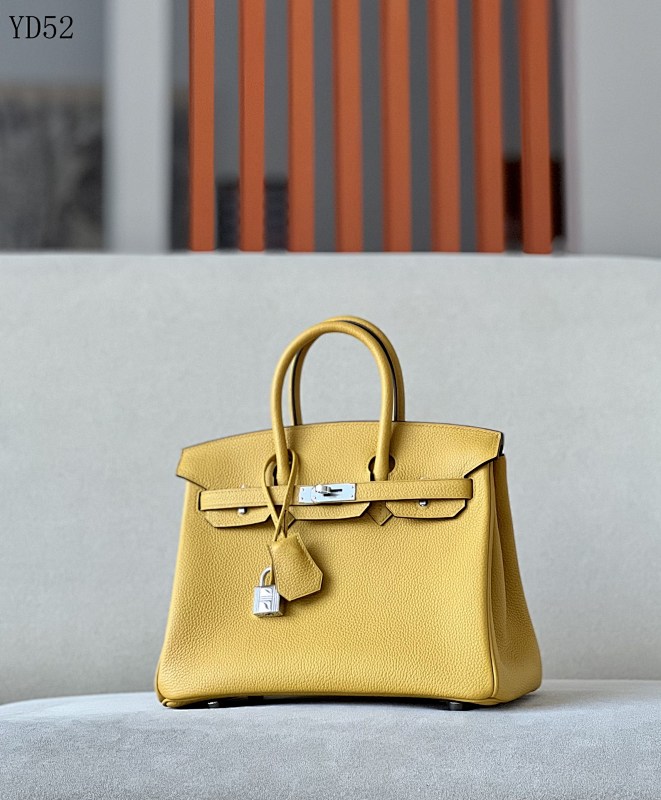 cover-142331183 Hermez YD52 130 Amber Yellow Togo Leather Handbag with Silver Hardware