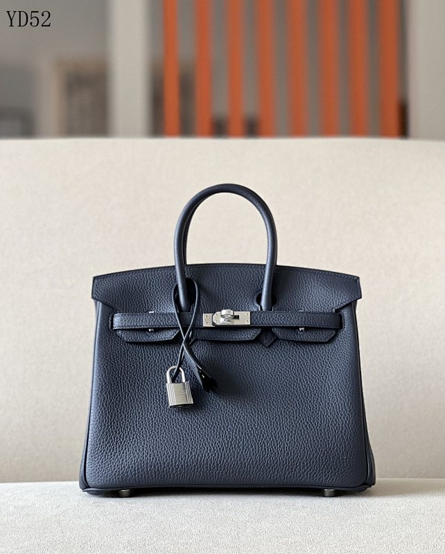 Hermez YD52 130 Midnight Blue Togo Leather Handbag