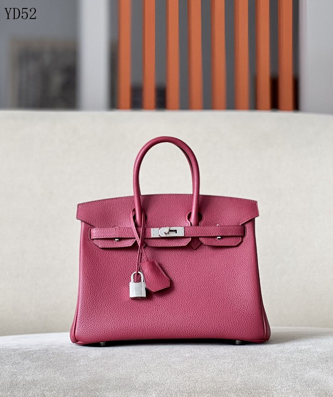 Hermès Birkin YD52 Handbag - Crimson Red with Silver Hardware