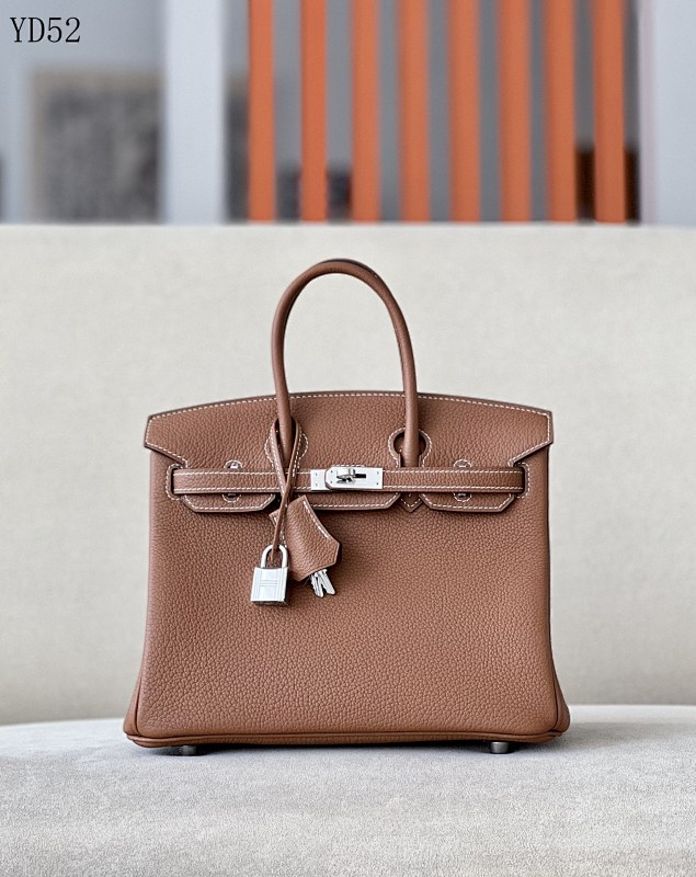 cover-142332454 Hermès Birkin 25 YD52 Handcrafted with Gold Brown Togo Leather and Silver Hardware