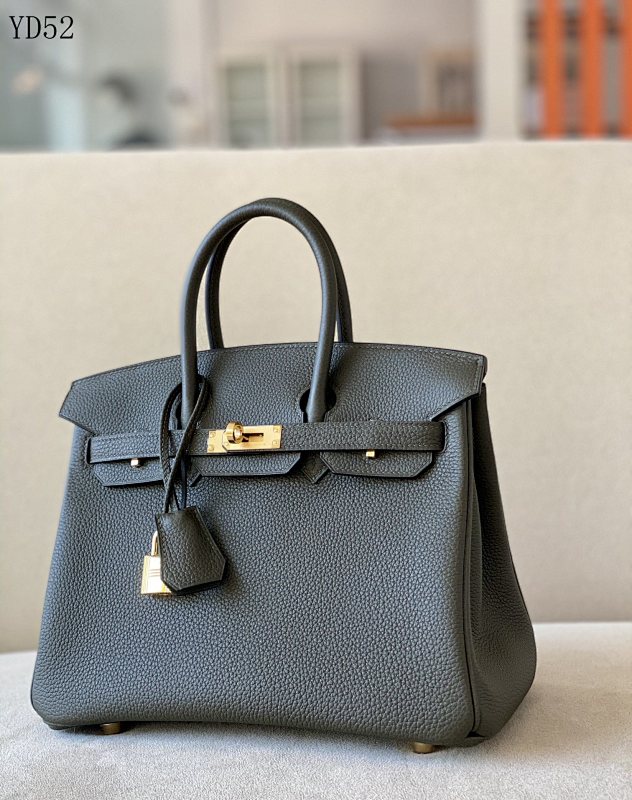 Hermès YD52 Birkin 25 Gray Green with Gold Hardware